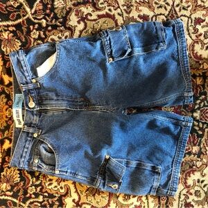 Vintage Faded Glory boys 14 Blue Denim Cargo Shorts